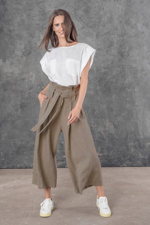 Linen paperbag outlet skirt