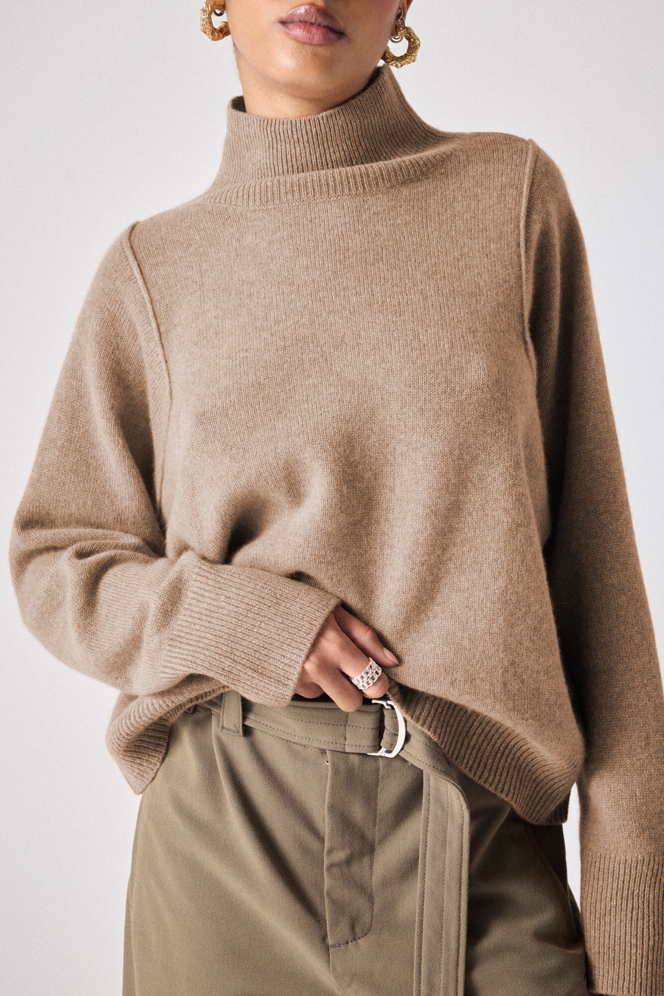 NOTSHY SWEATER CASHMERE HIGH NECK ROLLED SEAM DETAIL 4501072C VEKINA