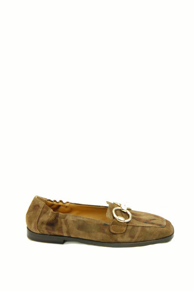 PEDRO MIRALLES LOAFER SUEDE CAMO WITH ROUND SNAFFLE BIT 24038