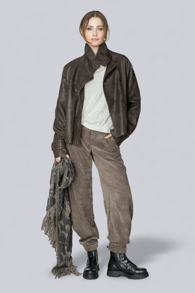 BEATE HEYMANN TROUSER SOFT CORDUROY BARREL LEG WITH CUFF 457-14