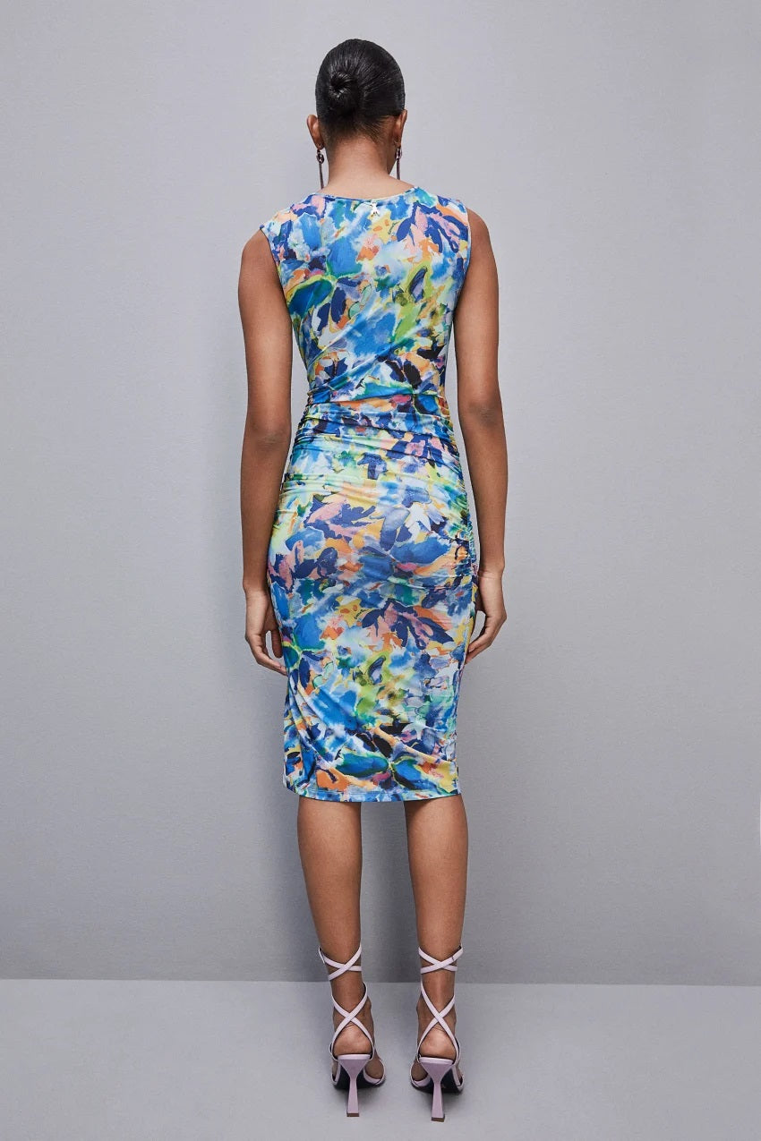 PATRIZIA PEPE DRESS GATHERED JERSEY PRINT 2A2771/J1989-YA15