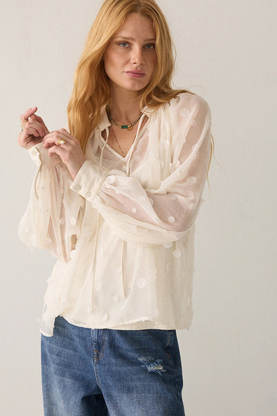 SUMMUM BLOUSE SHEER WITH FABRIC DISCS 2s3512-12519