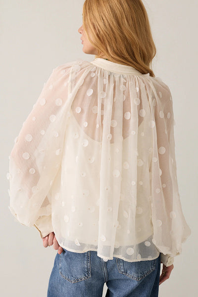 SUMMUM BLOUSE SHEER WITH FABRIC DISCS 2s3512-12519