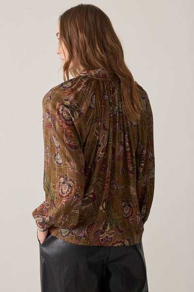 SUMMUM BLOUSE FLORAL LUREX STRIPE 2s3601-12546