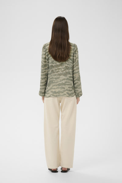 INWEAR BLOUSE SHIMMER CAMO MAO COLLAR LOOP BUTTONS 30110261/900006777 CIELLE