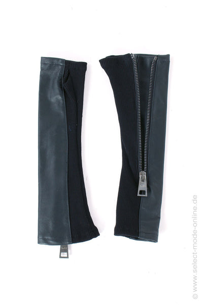 LA HAINE GLOVES FINGER LESS ECO LEATHER AND RIB WITH ZIP A22354BCALLI