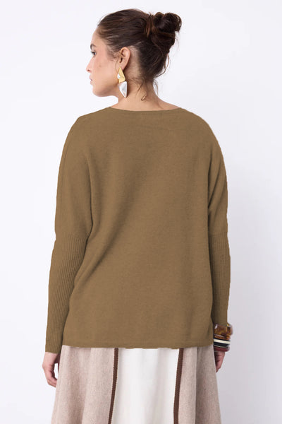 NOTSHY SWEATER CASHMERE V NECK RIB SLEEVE SIDE SLITS 4704001C FAUSTINE VISION