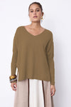 NOTSHY SWEATER CASHMERE V NECK RIB SLEEVE SIDE SLITS 4704001C FAUSTINE VISION