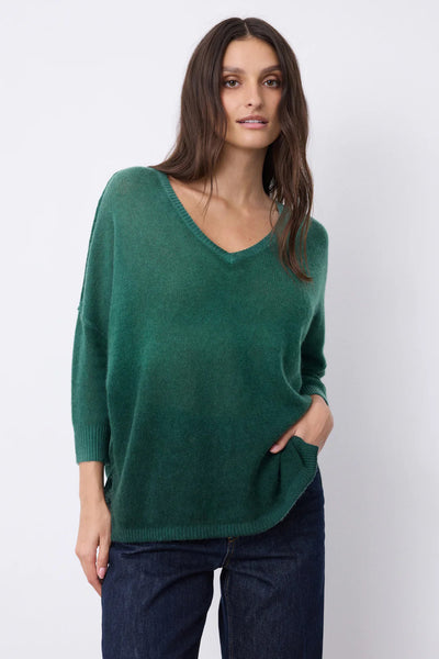 NOTSHY SWEATER OMBRE CASHMERE V NECK RIB SLEEVE SIDE SLITS 4708309C ELIE BOTANICAL