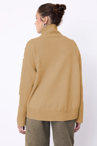 NOTSHY SWEATER CASHMERE HIGH NECK ROLLED SEAM DETAIL 4716500 WENDY CAMEL