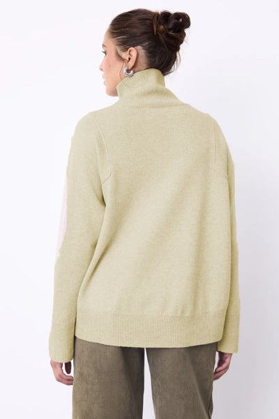 NOTSHY SWEATER CASHMERE HIGH NECK ROLLED SEAM DETAIL 4716500 WENDY SANDSTONE