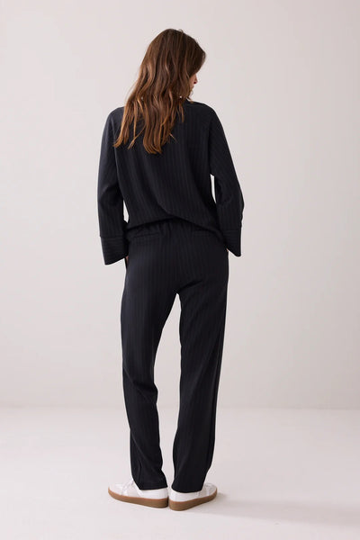 SUMMUM TROUSER TAPERED SOFT SCUBA PINSTRIPE ELASTICATED TIE WAIST 4s2854-30716
