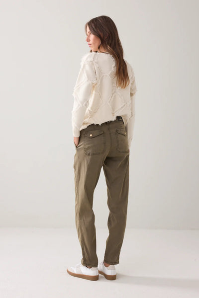 SUMMUM TROUSERS SLIM FIT TAPERED SOFT GABERDINE STRETCH WITH POPPERS 4s2879-655