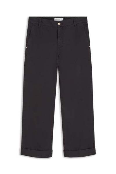 SUMMUM TROUSER CHINO WITH TURN UPS ELASTICATED WAIST BACK 4s2930-12402