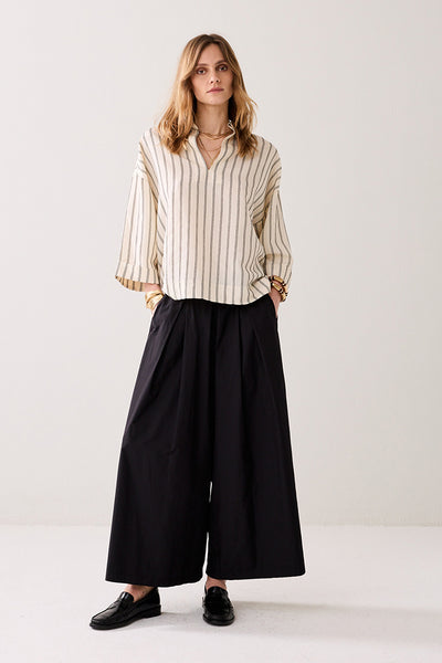 SUMMUM TROUSER TAFFETA CULOTTE MULTI PLEAT ELASTICATED BACK 4s2958-12259