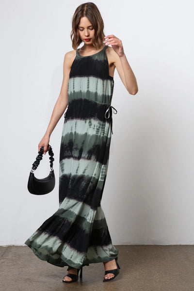 RELIGION DRESS CUPRO MAXI TIE DYE WITH DRAWSTRINGS 54IHND06085