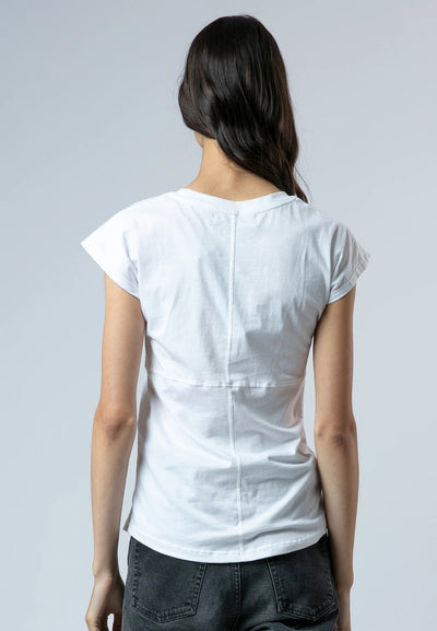 RELIGION TOP SLIM FIT LOVE TEE WITH FLOWERSBAND TUBE BEADING 56BDRT14/221 DREAM