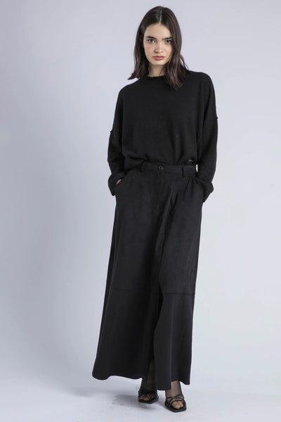 RELIGION SKIRT SUEDETTE HIPSTER MAXI WITH STITCH DETAIL AND FRONT SLIT 75HADK74-332 AIDA