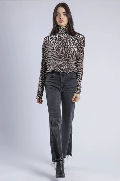 RELIGION TOP LONG SLEEVE ANIMAL DEVORE ROLL NECK HEMT85-157 EMMY