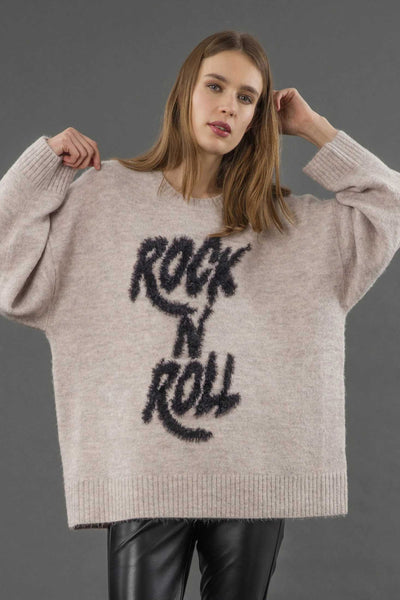 RELIGION SWEATER SOFT OVERSIZE ROUND NECK ROCK N ROLL 75HHTW35-019 HATTY