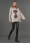 RELIGION SWEATER SOFT OVERSIZE ROUND NECK ROCK N ROLL SCRIPT 75HHTW35