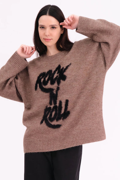 RELIGION SWEATER SOFT OVERSIZE ROUND NECK ROCK N ROLL 75HHTW35-457 HATTY