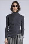 RELIGION SWEATER FINE RIB WITH CROSS OVER PANEL AND SIDE BUTTON 75HSEW66-040 SERENA