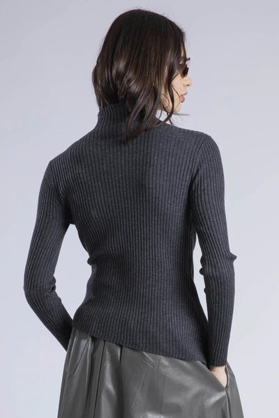 RELIGION SWEATER FINE RIB WITH CROSS OVER PANEL AND SIDE BUTTON 75HSEW66-040 SERENA