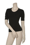 BEATE HEYMANN TOP JERSEY SLIM FIT ROUND NECK HALF SLEEVE STITCH DETAIL 1003-101