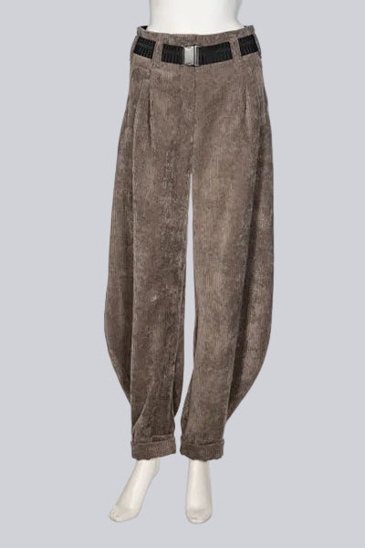 BEATE HEYMANN TROUSER SOFT CORDUROY BARREL LEG WITH CUFF 457-14