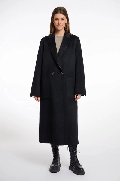 RINO & PELLE LONG COAT DOUBLE BREASTED REVERSIBLE CHECK 7002511 ADRIA