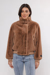 RINO & PELLE JACKET FAUX FUR BOMBER HI NECK 7002411 AMBRA