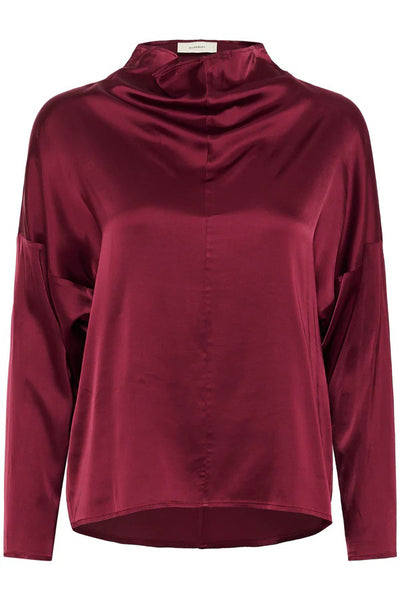 INWEAR BLOUSE SATIN HIGH DRAPE NECK FUNNEL SLEEVES 30110899/191724 ANWEN