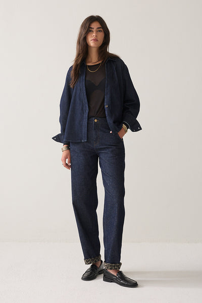 SUMMUM JEANS BARREL LEG LEOPARD REVERSE 4s3061-5185