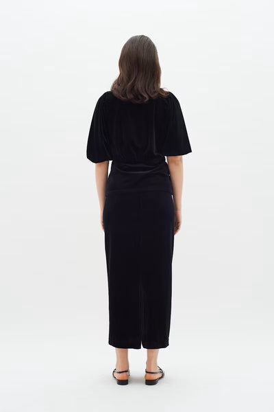 INWEAR TOP STRETCH VELVET UNDERBUST SEAM PUFF SLEEVE 30109881 BRYNN