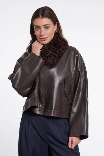 RINO & PELLE SCARF SHORT FAUX MONGOLIAN 7002611 BANU