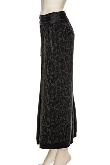 BEATE HEYMANN SKIRT MAXI PENCIL SOFT CAMO JERSEY PU TRIM 914-1