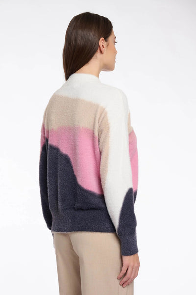 RINO&PELLE SWEATER SUPER SOFT MIX STRIPE SHORT EYELASH 5002512 BERDIE
