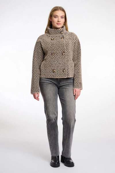 RINO & PELLE JACKET STRETCH SUPER SOFT DOUBLE BREASTED HIGH NECK 5012511 BETH