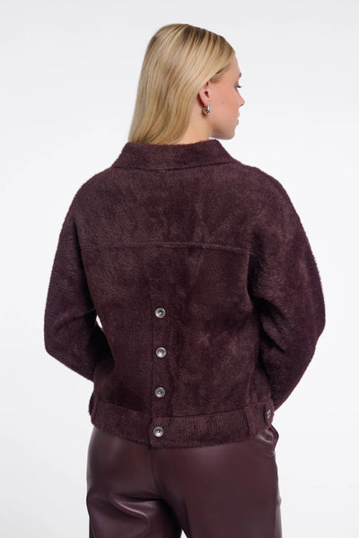 RINO & PELLE JACKET SHORT EYELASH BUTTON DETAIL 500261 BUBBLY
