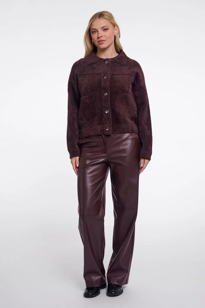 RINO & PELLE JACKET SHORT EYELASH BUTTON DETAIL 500261 BUBBLY