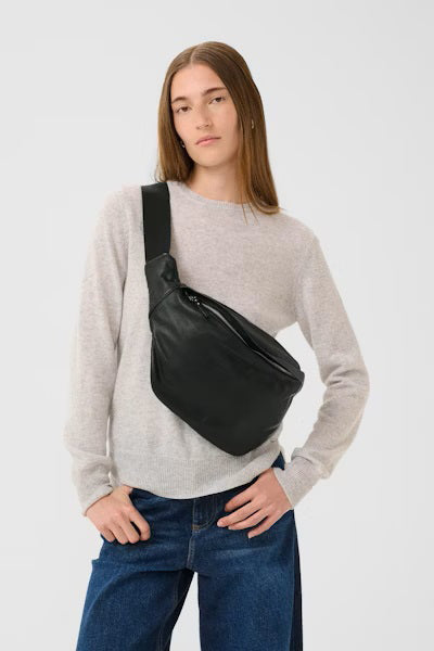 INWEAR BAG 100% LEATHER CROSS BODY BUM BAG WITH ZIP 30110718 AVIKA