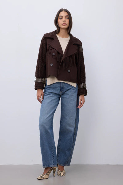 NOTSHY JACKET CROP TRENCH FRINGE LAPEL NF9M009 CAMILA