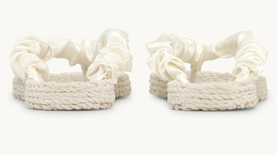 ILSE JACOBSEN SANDAL CRUNCHED SATIN UPPER TEXTURED RUBBER SOLE CHEERFUL06 121 MILK CREME