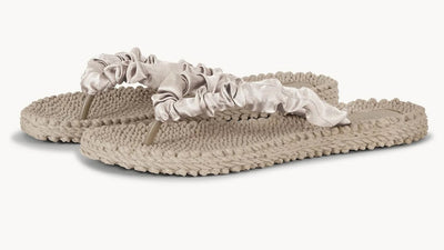 ILSE JACOBSEN SANDAL CRUNCHED SATIN UPPER TEXTURED RUBBER SOLE CHEERFUL 06 149 ATMOSPHERE