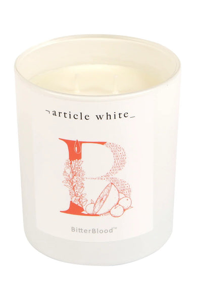 ARTICLE WHITE DOUBLE WICK CANDLE AWLBB210 BITTER BLOOD