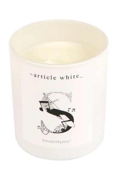 ARTICLE WHITE DOUBLE WICK CANDLE AWSH210 SINNER HYMN