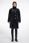 RINO & PELLE COAT FAUX FUR HIGH NECK SINGLE BREASTED ASYMETRIC BUTTONS 7002512 GEESJE