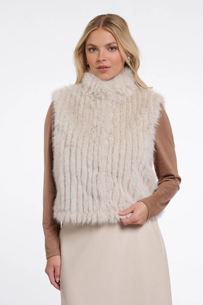 RINO & PELLE GILET FAUX RABBIT POPPERS 7002611 DAVA