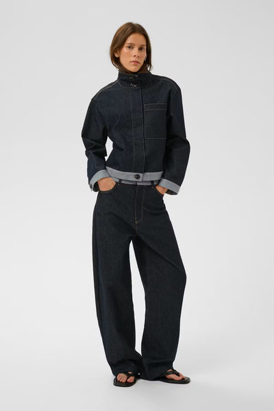 INWEAR JEAN DENIM CONTRAST TRIM WAISTBAND SUBTLE BARREL LEG 30112317/303349 DEIRDRA